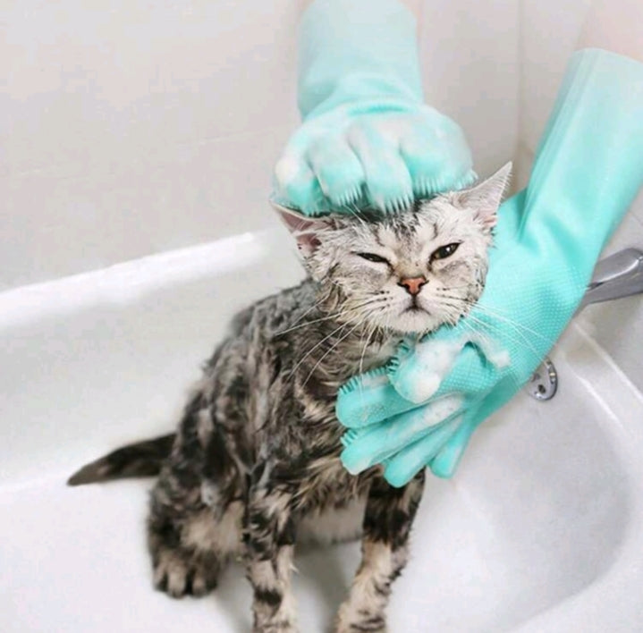 1 pair of pet bath gloves - Juicy Pet Supplies