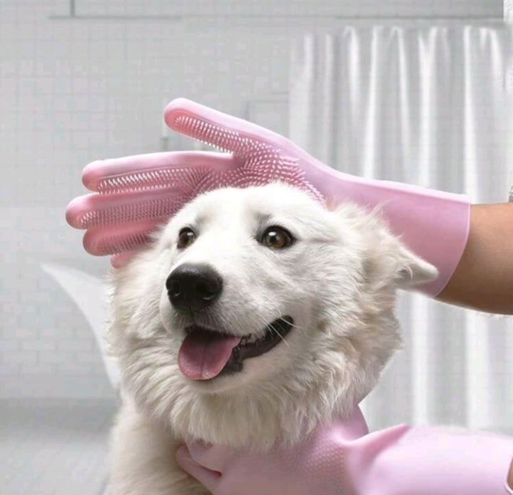 1 pair of pet bath gloves - Juicy Pet Supplies